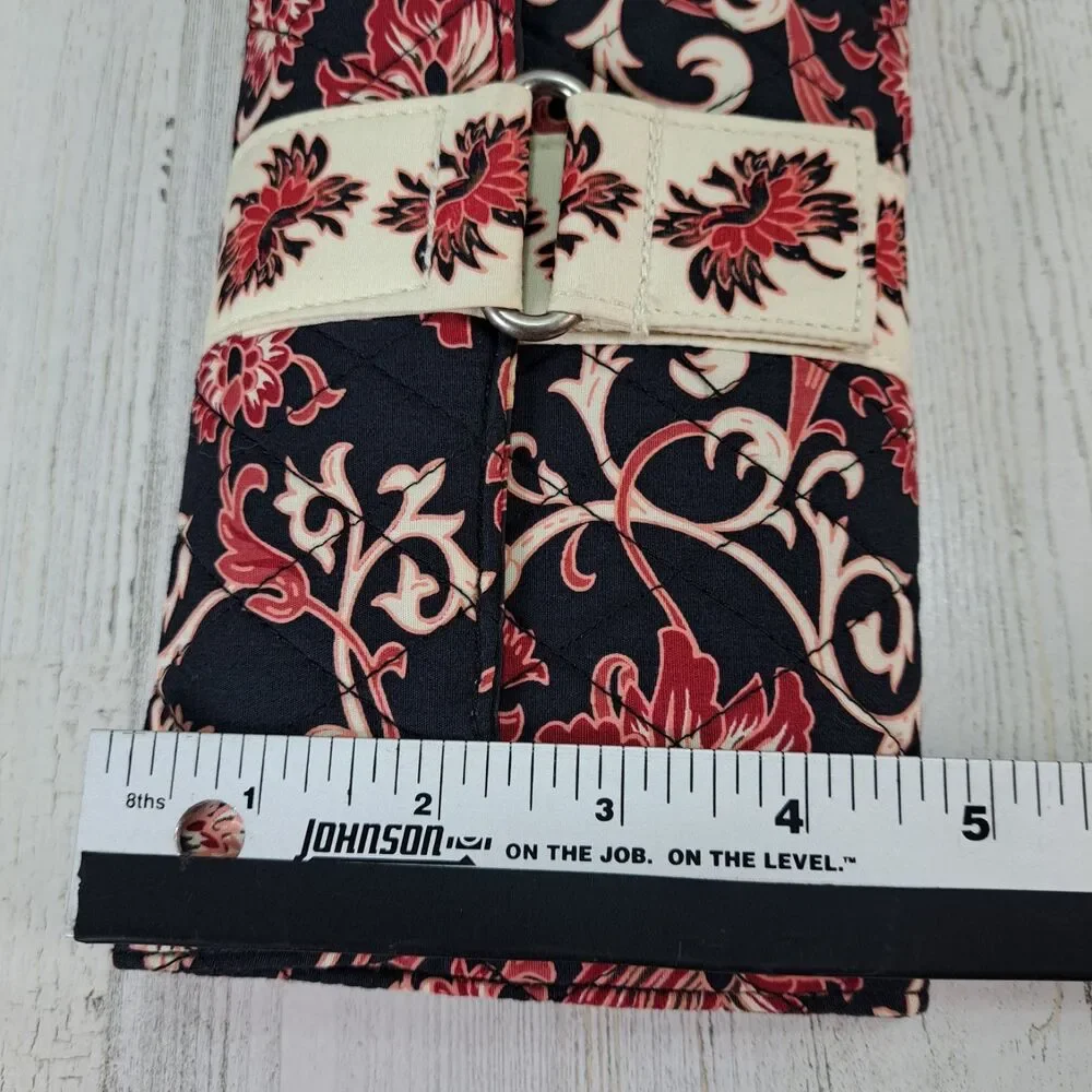 Lemon Hill Quilted Cotton Makeup Jewelry Travel Bag Tri-Fold Floral Packable